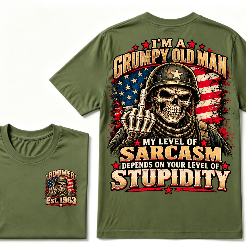 I'm A Grumpy Old Man My Level Of Sarcasm Depends On Your Level Of Stupidity Est.Year T-Shirt
