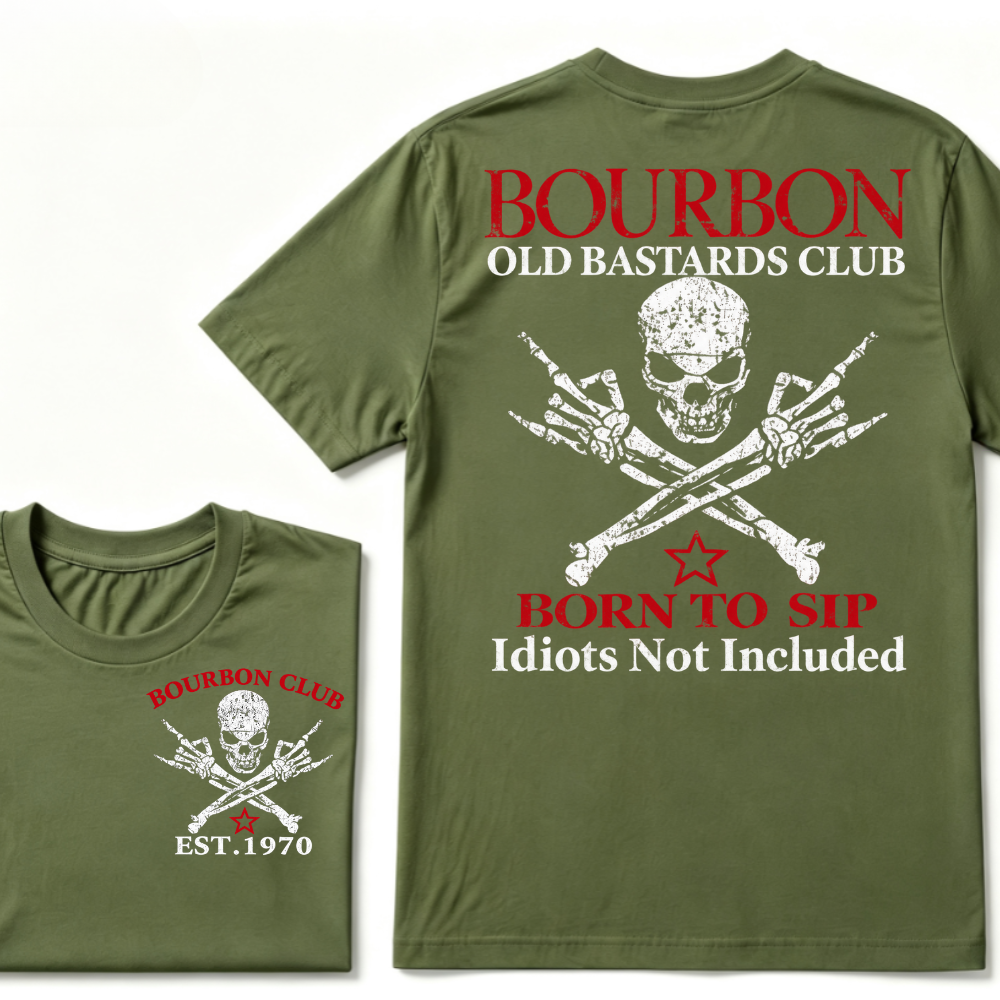 💀 OLD BASTARDS BOURBON CLUB - Customizable Est. Year Apparel T-shirt