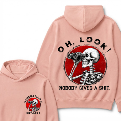 Custom Your Year EST.Year Oh,Look! Nobody Gives A Shit Print Hoodie