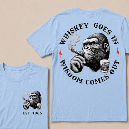 Whiskey Goes In Wisdom Comes Out Custom Est.Year T-Shirt
