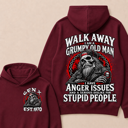 Walk Away I Am A Grumpy Old Man I Have Anger Issues And A Serious Dislike For Stupid People Est.Year Hoodie