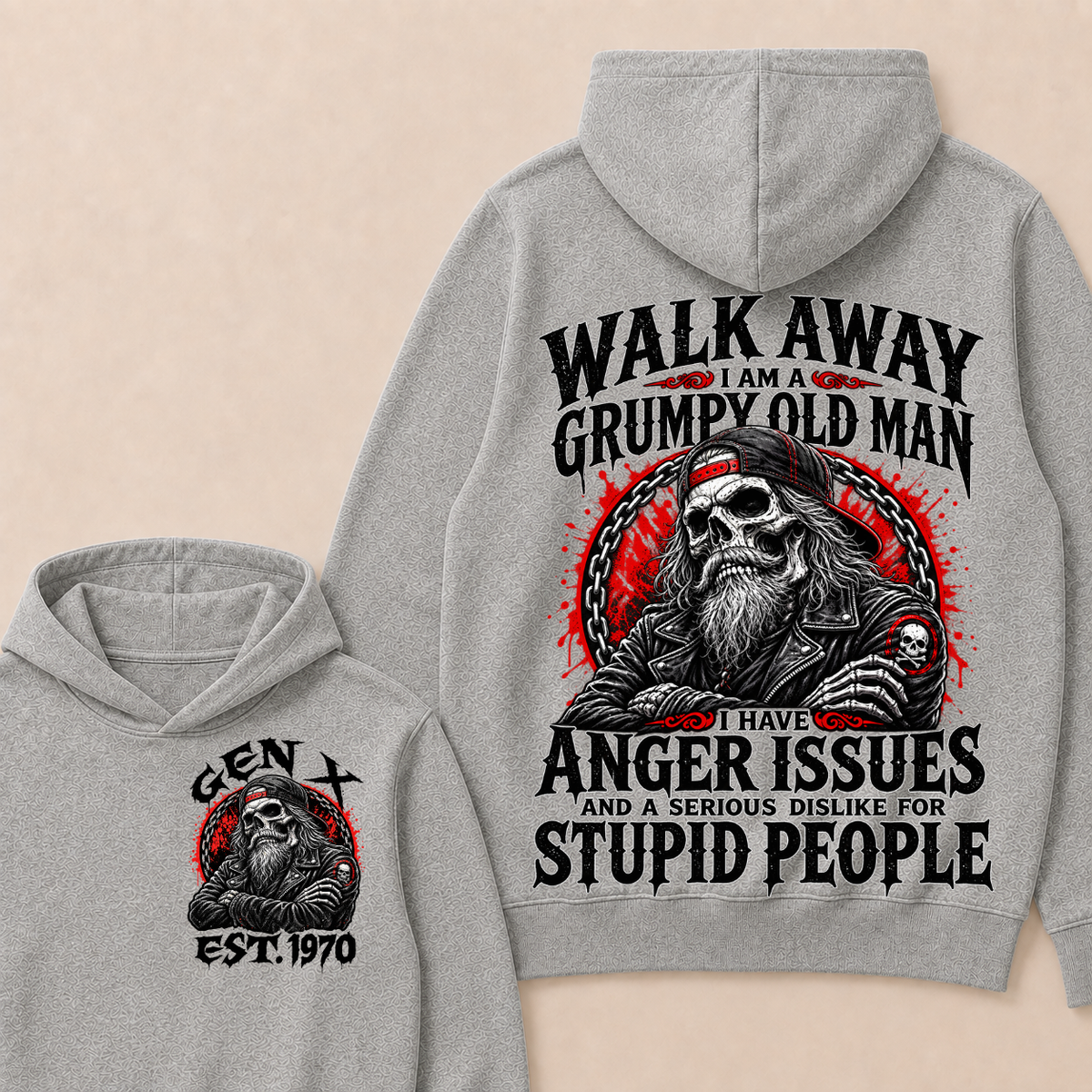 Walk Away I Am A Grumpy Old Man I Have Anger Issues And A Serious Dislike For Stupid People Est.Year Hoodie