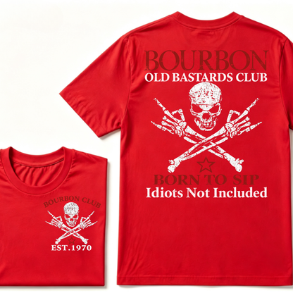 💀 OLD BASTARDS BOURBON CLUB - Customizable Est. Year Apparel T-shirt