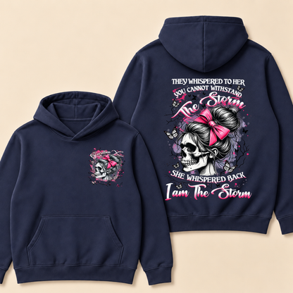"I Am The Storm" – Generation X EST.Year Pink Bow Skull Retro Hoodie