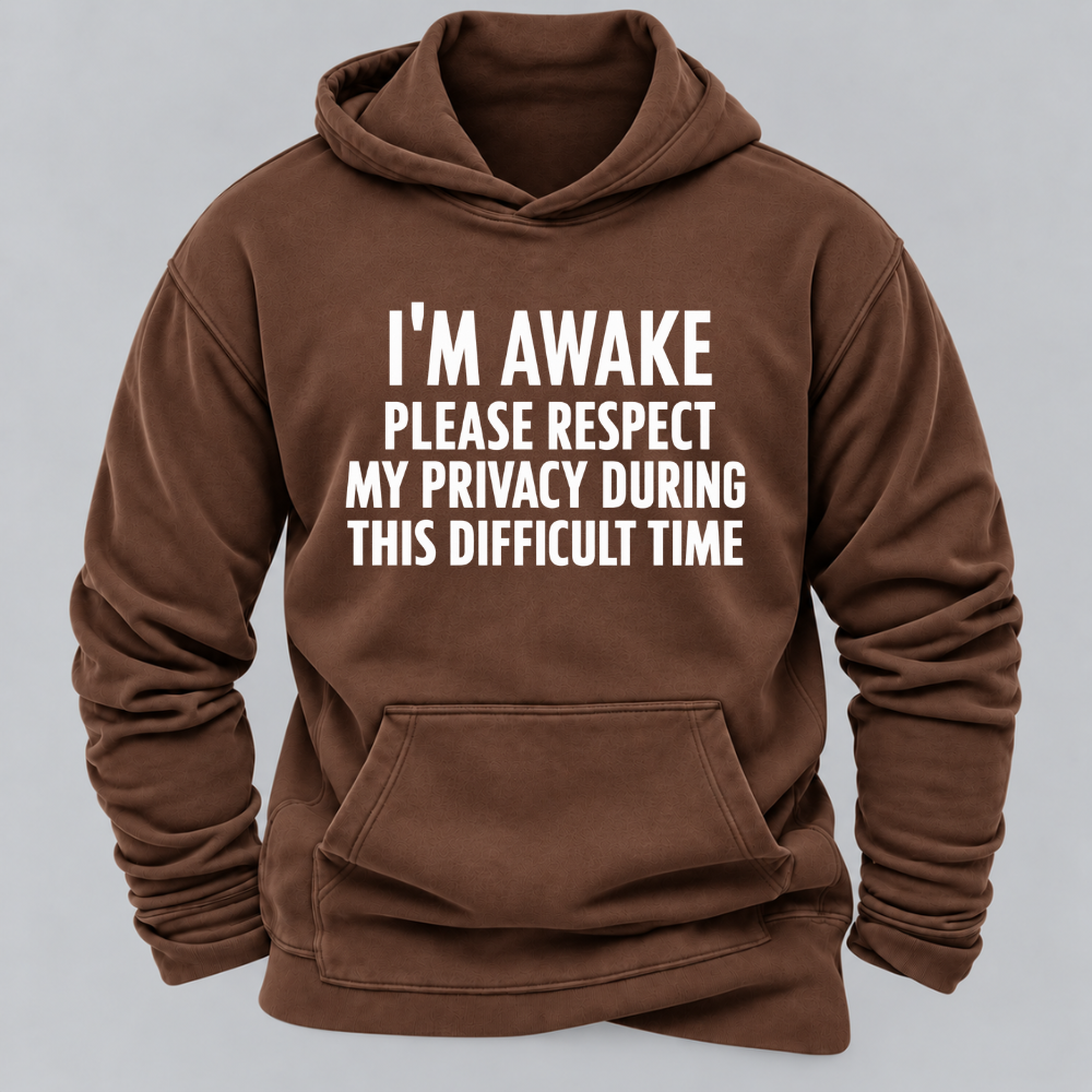 I'm Awake Please Respect My Privacy During This Difficult Time Funny Hoodie