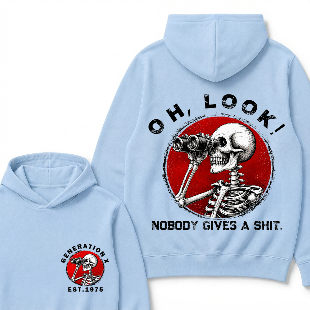 Custom Your Year EST.Year Oh,Look! Nobody Gives A Shit Print Hoodie