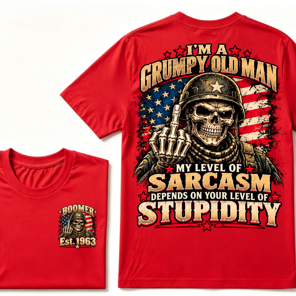 I'm A Grumpy Old Man My Level Of Sarcasm Depends On Your Level Of Stupidity Est.Year T-Shirt