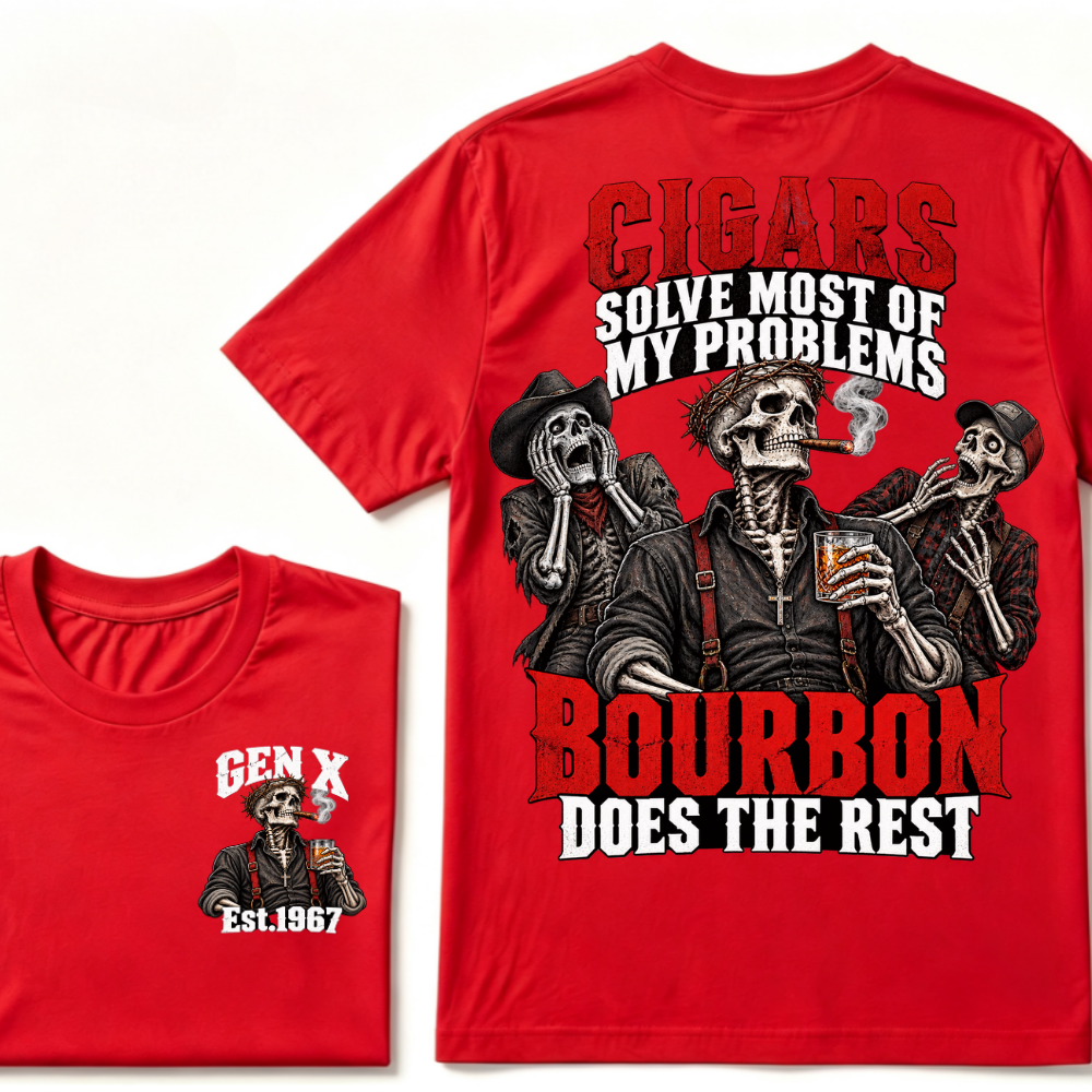 Cigars Solve Most Of My Problems Bourbon Does The Rest Est.Year T-Shirt
