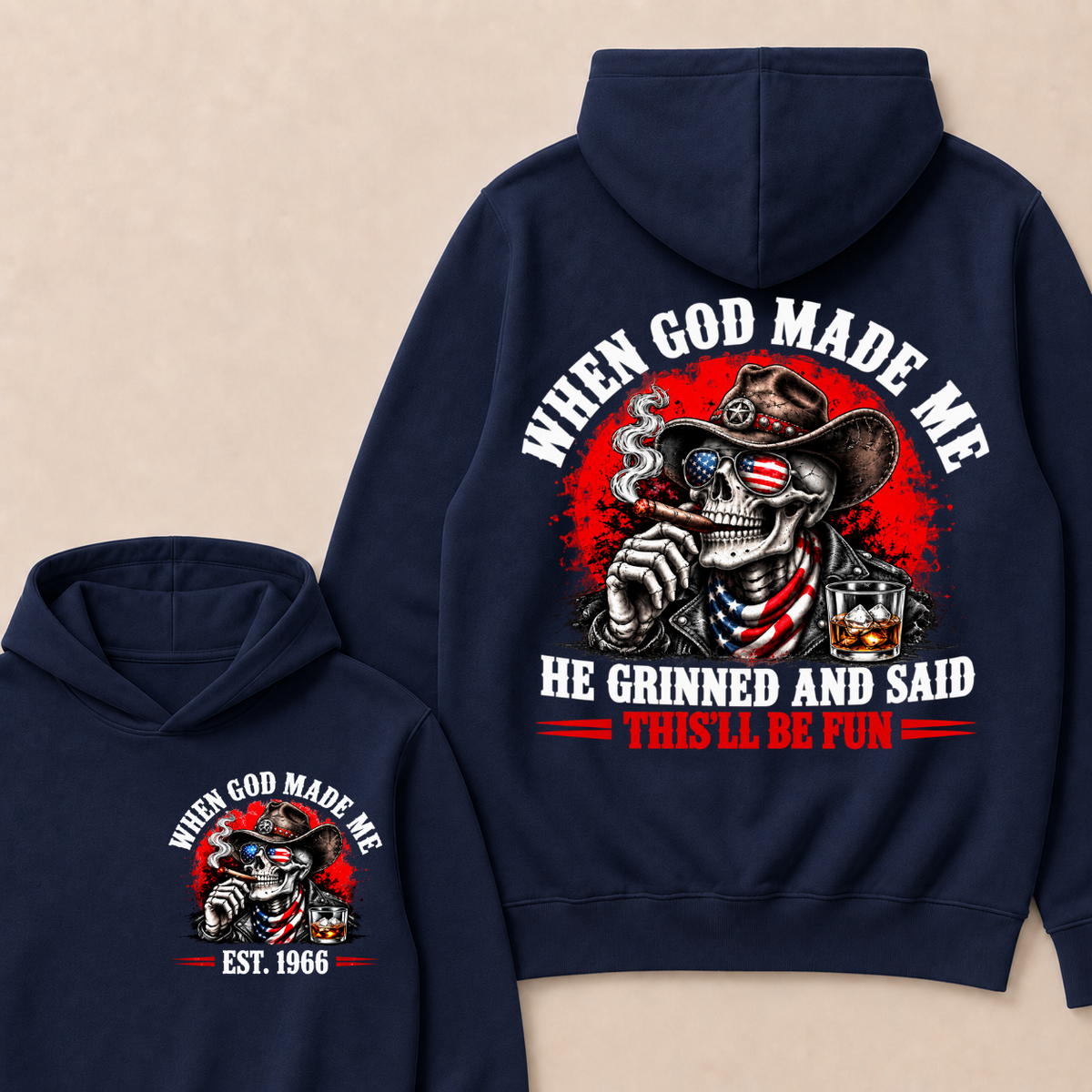 When God Made Me  He Grinned And Said  This'll Be Fun  Est. Year Hoodie