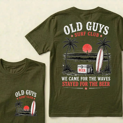 🍻 "Old Guys Surf Club" Vintage Beach Beer Casual Graphic T-Shirt