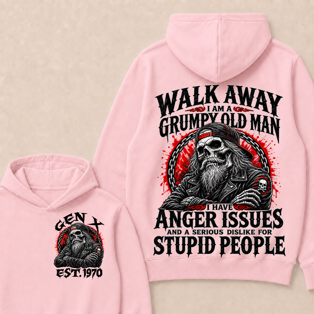 Walk Away I Am A Grumpy Old Man I Have Anger Issues And A Serious Dislike For Stupid People Est.Year Hoodie