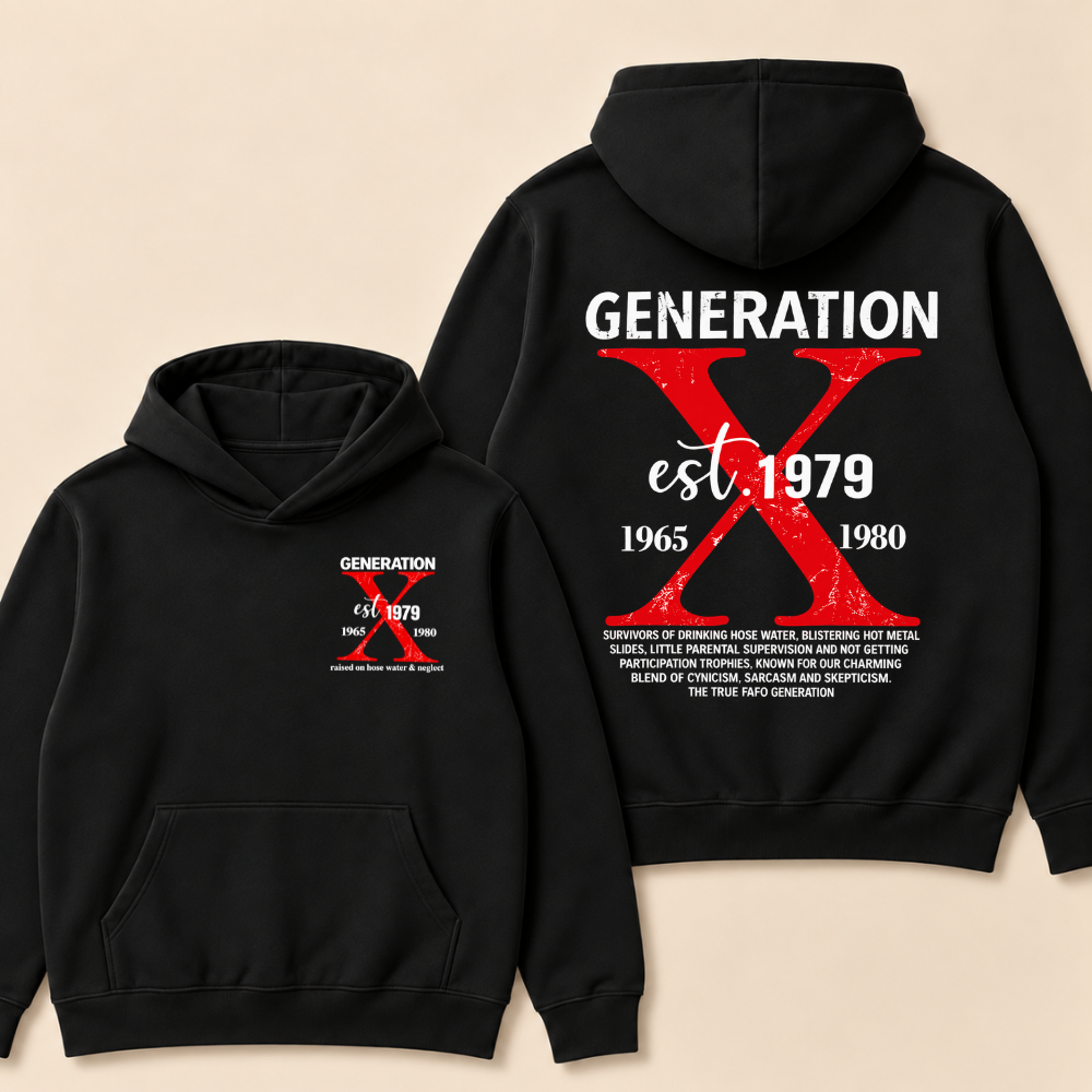 CUSTOM GENERATION X EST. Year – Vintage Distressed Retro Hoodie