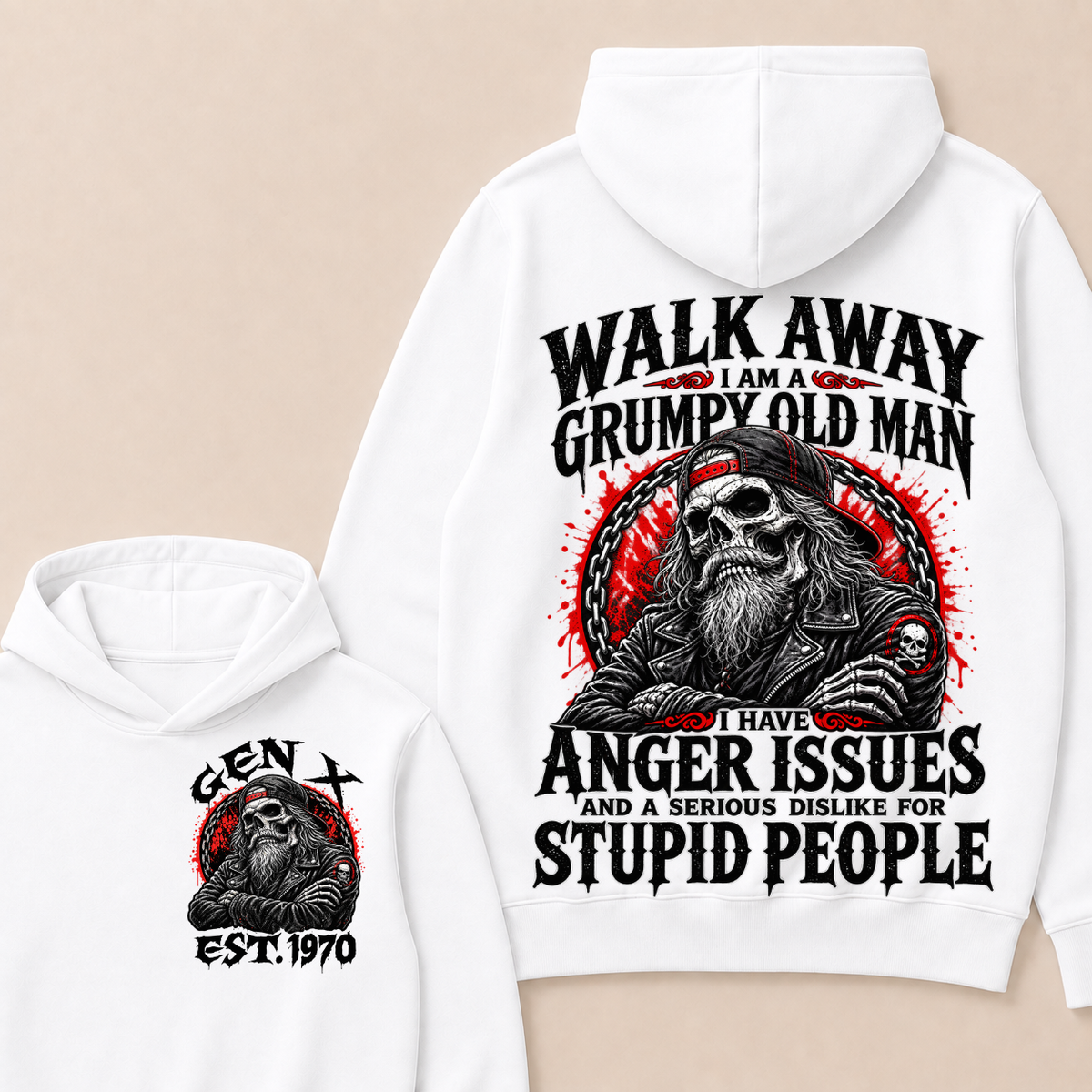 Walk Away I Am A Grumpy Old Man I Have Anger Issues And A Serious Dislike For Stupid People Est.Year Hoodie