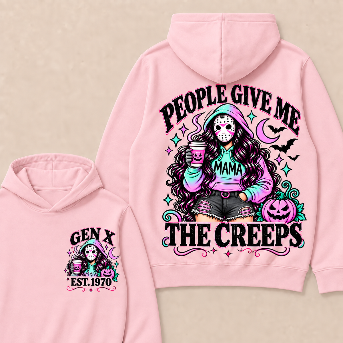Gen X “People Give Me the Creeps” Halloween Hoodie – Custom Birth Year