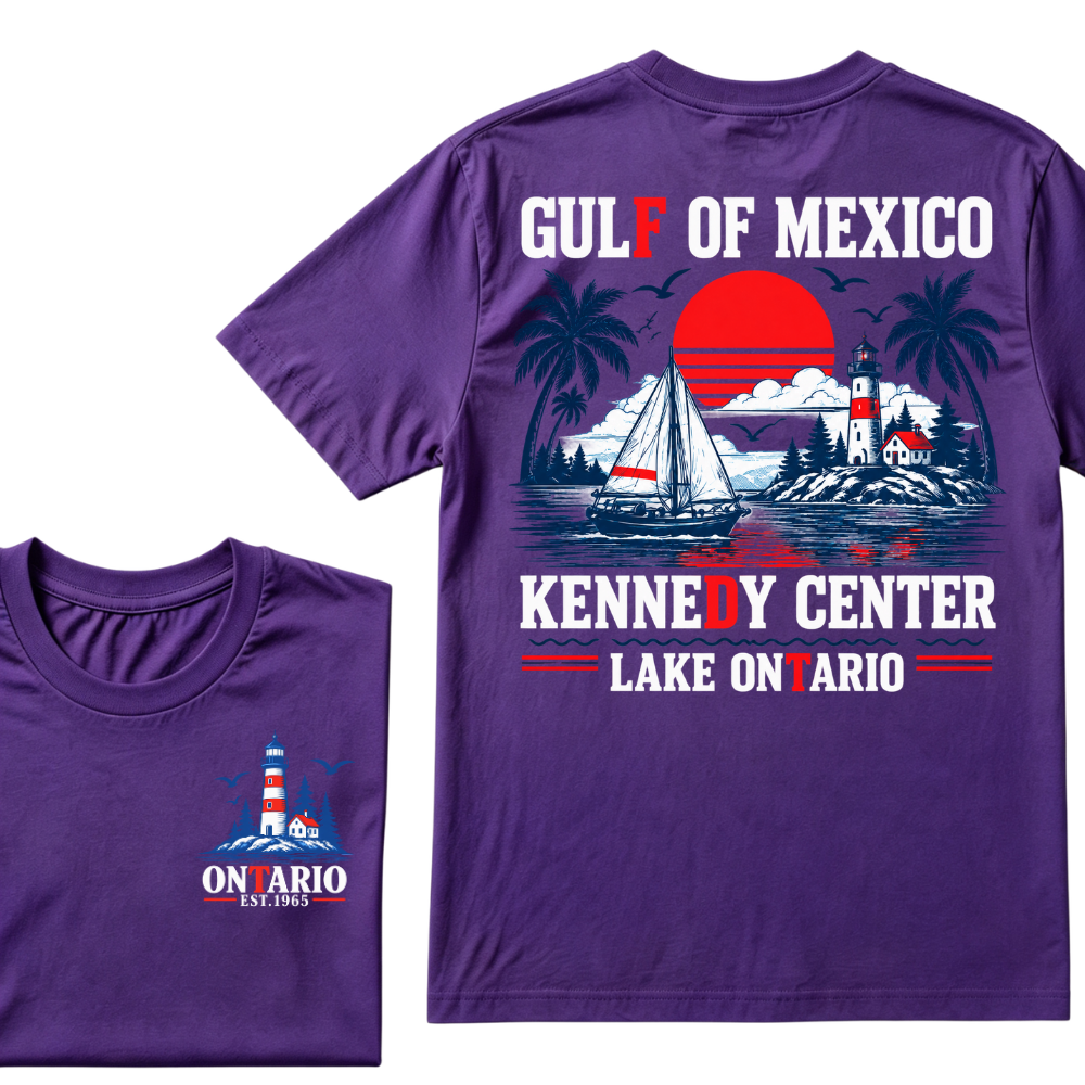 Gulf Of Mexico Kennedy Center Lake Ontario EST.Year Retro Lighthouse Sailboat Graphic T-Shirt