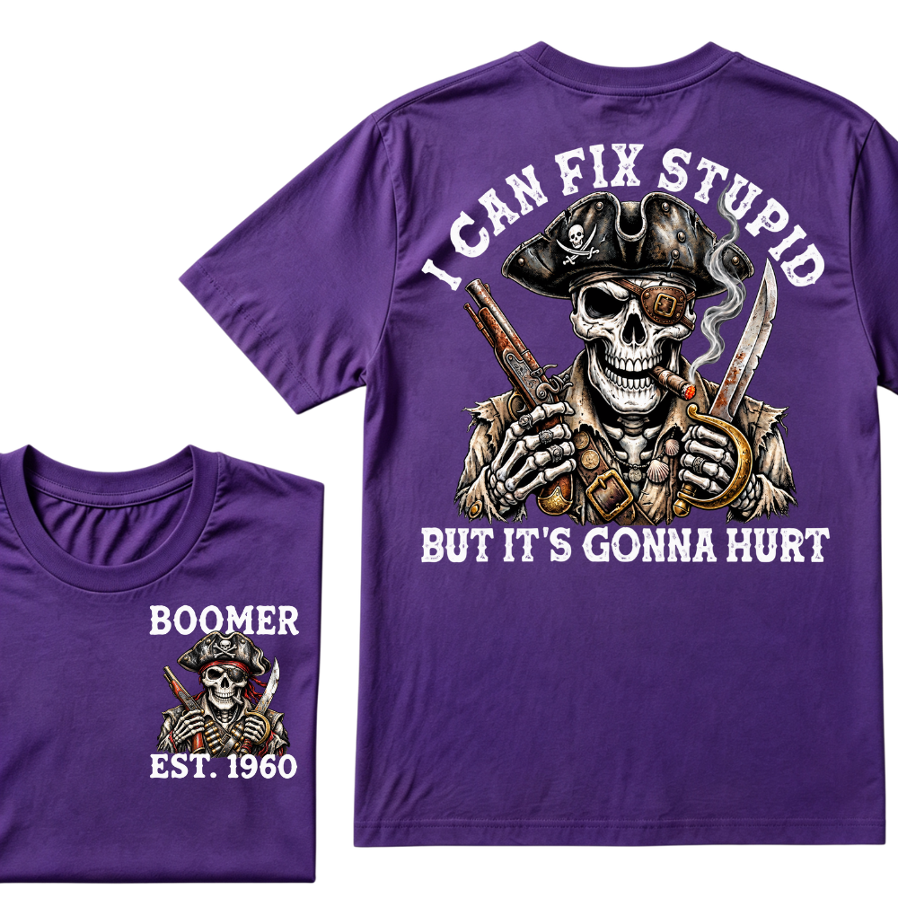 "Fixed Stupid, Endured Classics" - Pirate Skull Vintage Custom Series T-shirt