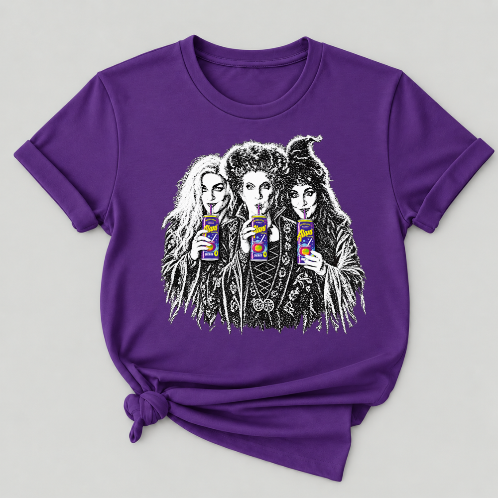 Sanderson Sisters Drinking Juice Box Hocus Pocus Halloween Witch Graphic T-Shirt