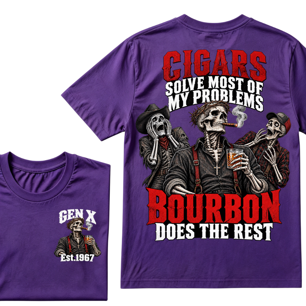 Cigars Solve Most Of My Problems Bourbon Does The Rest Est.Year T-Shirt
