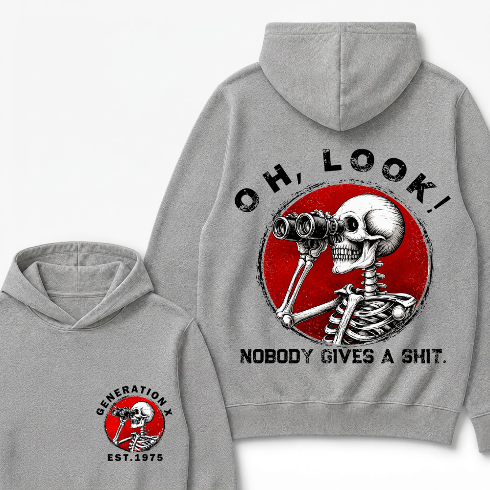 Custom Your Year EST.Year Oh,Look! Nobody Gives A Shit Print Hoodie