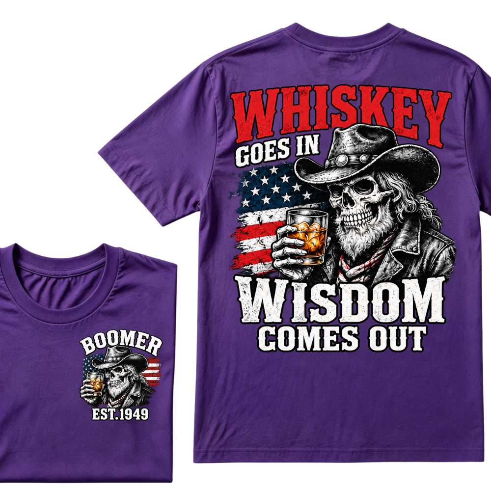 EST.Year Whiskey Goes In Wisdom Comes Out Western Whiskey Graphic Tee