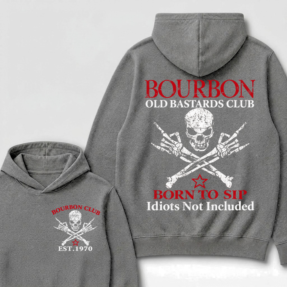 💀 OLD BASTARDS BOURBON CLUB - Customizable Est. Year Apparel Hoodie
