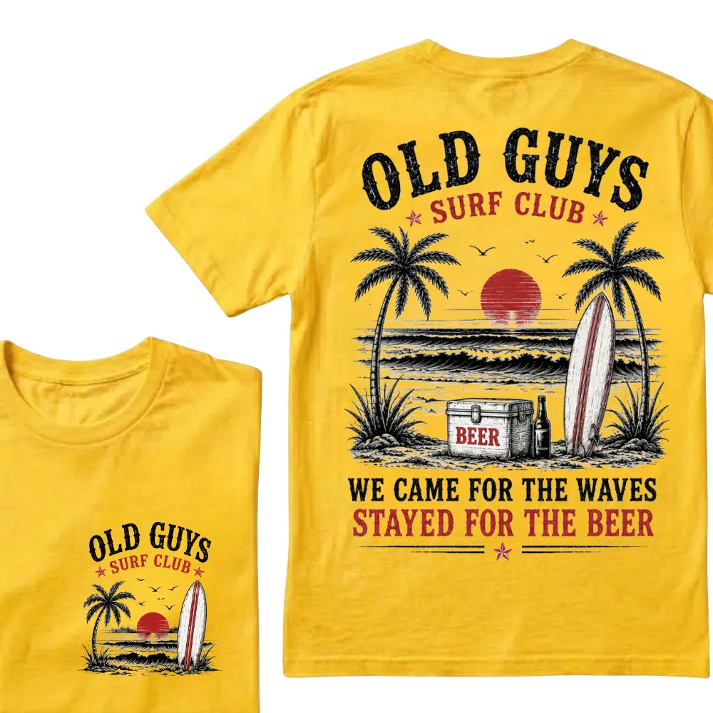 🍻 "Old Guys Surf Club" Vintage Beach Beer Casual Graphic T-Shirt