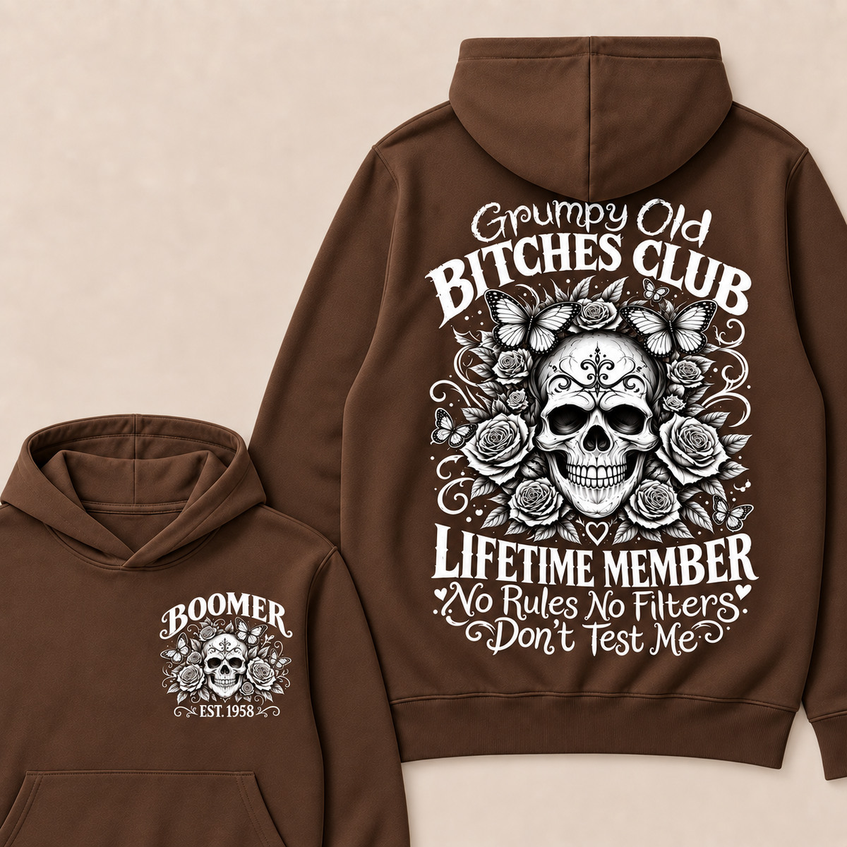 Custom Your Year Grumpy Old Bitches Club Lifetime Member Don't Try Me Hoodie