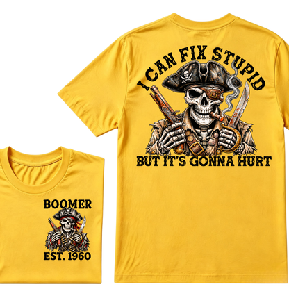 "Fixed Stupid, Endured Classics" - Pirate Skull Vintage Custom Series T-shirt