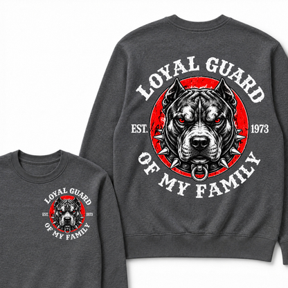 Loyal Guard Of My Family EST.Year Pitbull Dog Graphic T-Shirt Family Protector Sweatshirts