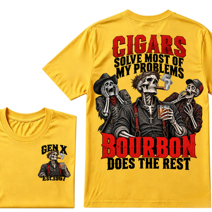 Cigars Solve Most Of My Problems Bourbon Does The Rest Est.Year T-Shirt