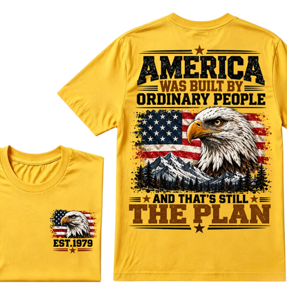 America Was Built By Military People And That's Still The Plan EST.Year Eagle American Flag T-Shirt