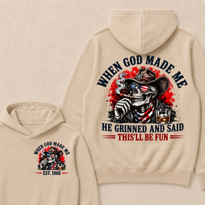 When God Made Me  He Grinned And Said  This'll Be Fun  Est. Year Hoodie