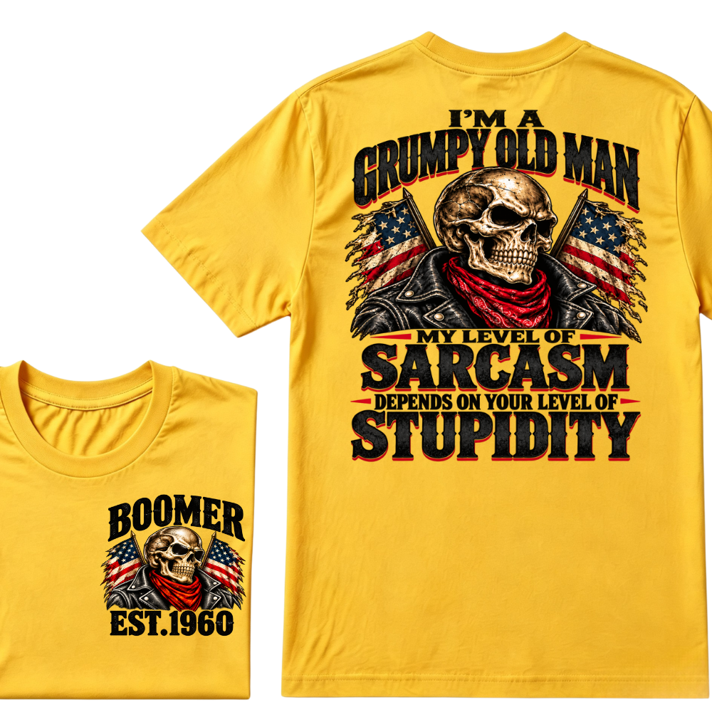 I'M A GRUMPY OLD MAN MY LEVEL OF SARCASM DEPENDS ON YOUR LEVEL OF STUPIDITY EST.Year Graphic Tee