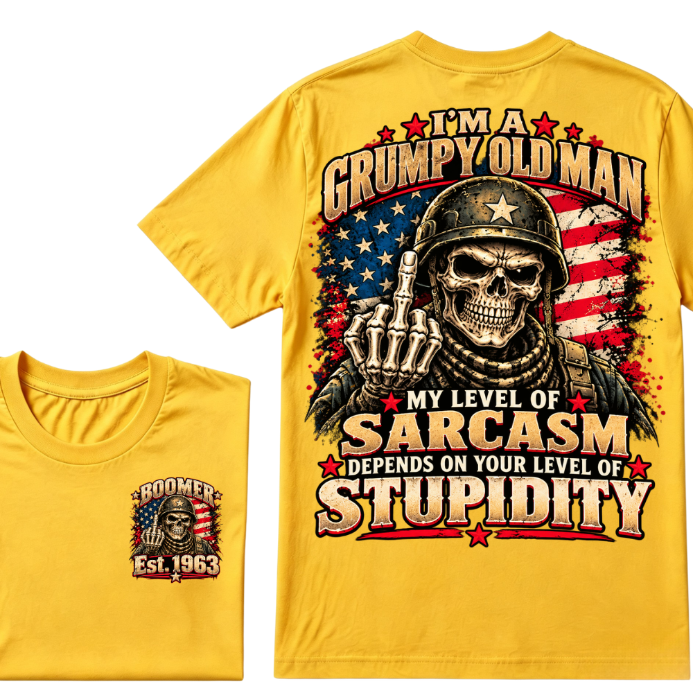 I'm A Grumpy Old Man My Level Of Sarcasm Depends On Your Level Of Stupidity Est.Year T-Shirt