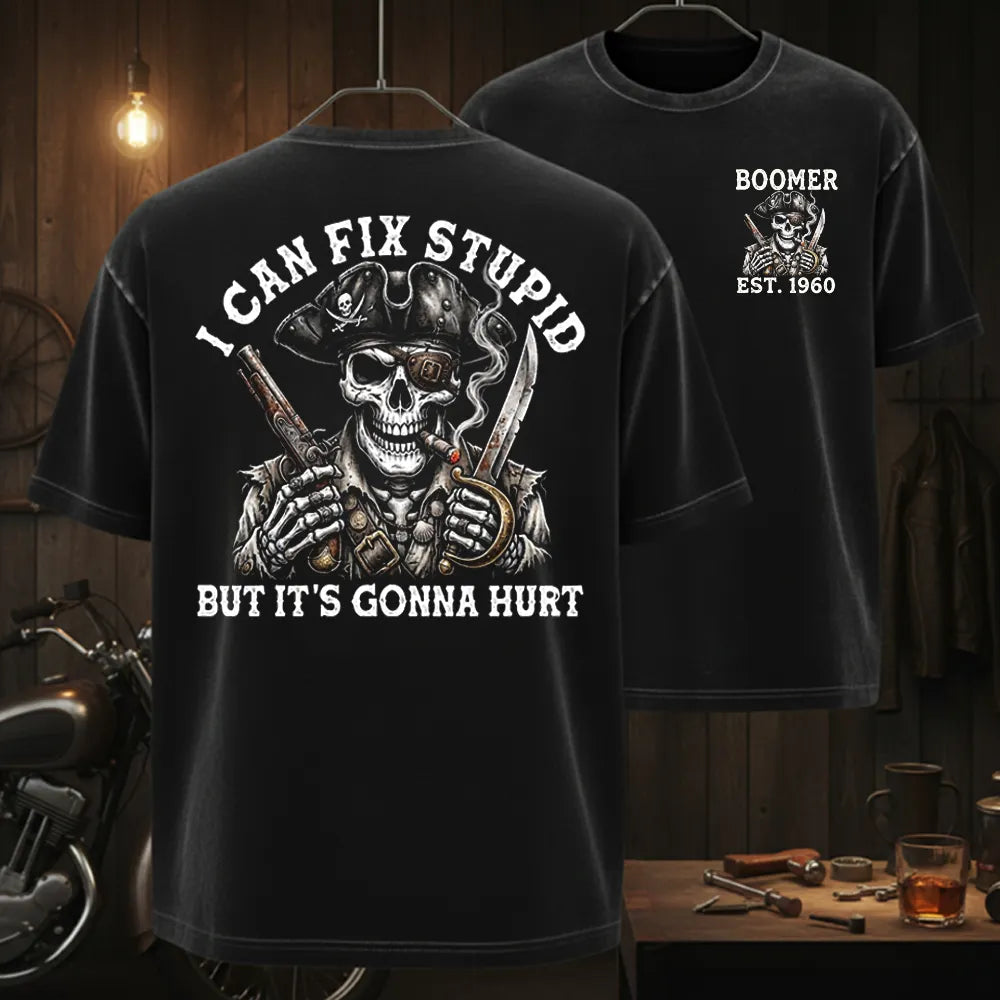 "Fixed Stupid, Endured Classics" - Pirate Skull Vintage Custom Series T-shirt / Hoodie / Tank Top