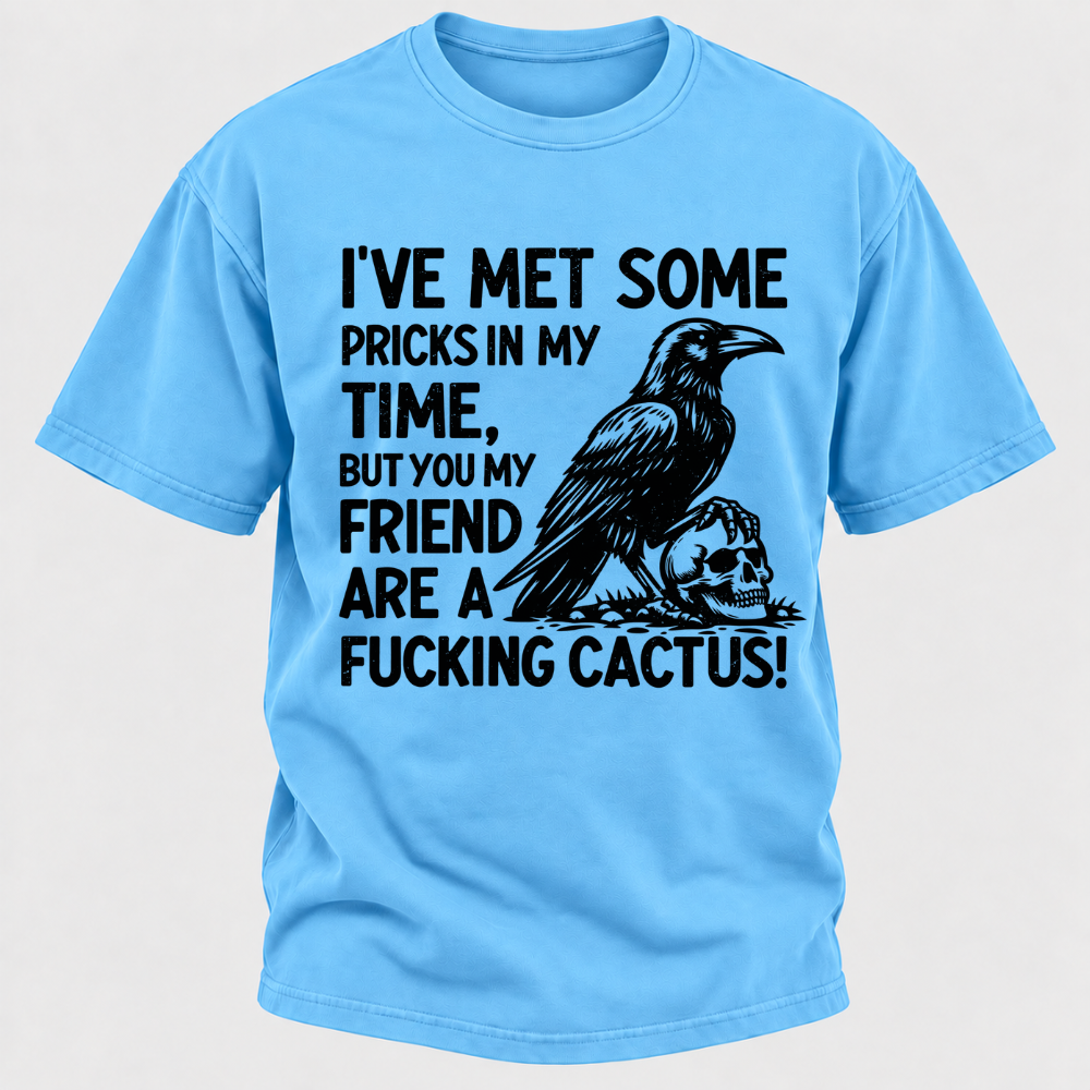 I've Met Some Pricks In My Time But You My Friend Are AFUCKING CACTUS! Skull Graphic T-Shirt