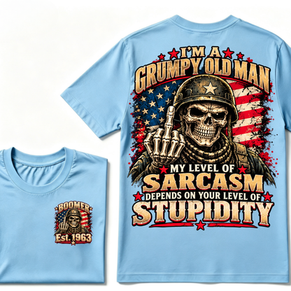 I'm A Grumpy Old Man My Level Of Sarcasm Depends On Your Level Of Stupidity Est.Year T-Shirt
