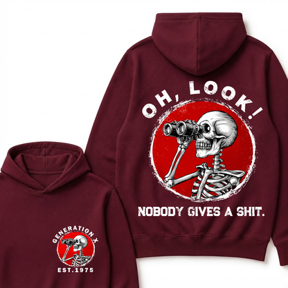 Custom Your Year EST.Year Oh,Look! Nobody Gives A Shit Print Hoodie