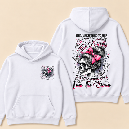 "I Am The Storm" – Generation X EST.Year Pink Bow Skull Retro Hoodie