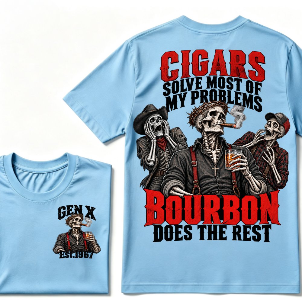 Cigars Solve Most Of My Problems Bourbon Does The Rest Est.Year T-Shirt