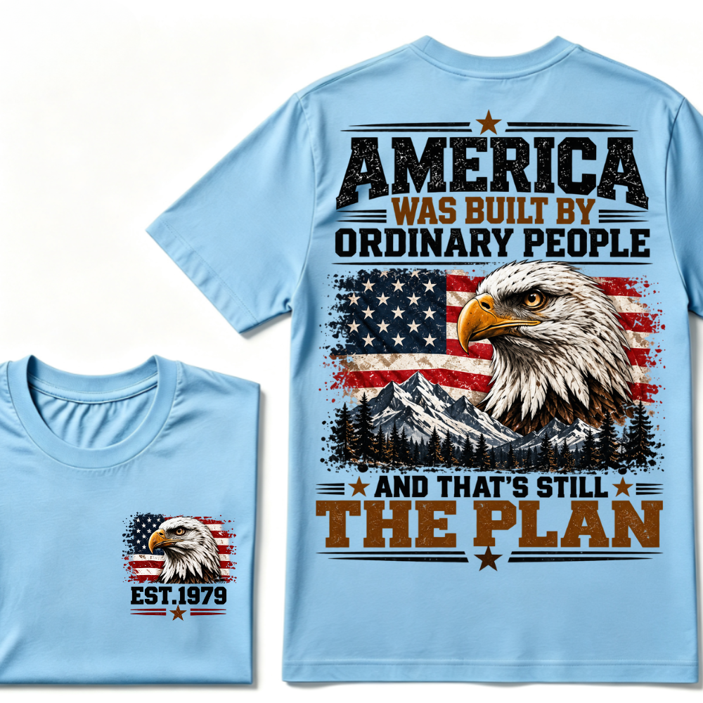 America Was Built By Military People And That's Still The Plan EST.Year Eagle American Flag T-Shirt