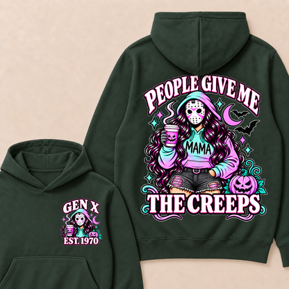 Gen X “People Give Me the Creeps” Halloween Hoodie – Custom Birth Year