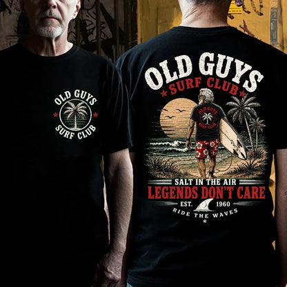 🌴Custom EST.Year Vintage Beach "Old Guys Surf Club" Casual Graphic T-Shirt