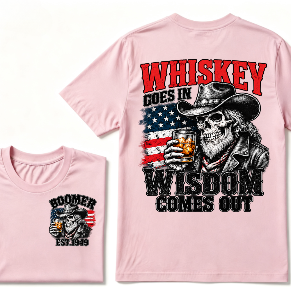 EST.Year Whiskey Goes In Wisdom Comes Out Western Whiskey Graphic Tee