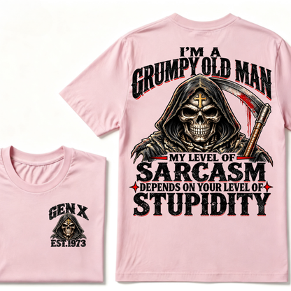 I'm A Grumpy Old Man My Level Of Sarcasm Depends On Your Level Of Stupidity Est.Year T-Shirt