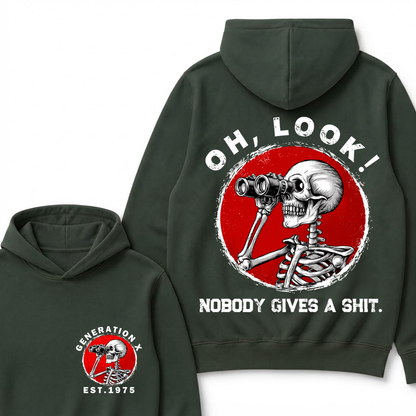 Custom Your Year EST.Year Oh,Look! Nobody Gives A Shit Print Hoodie