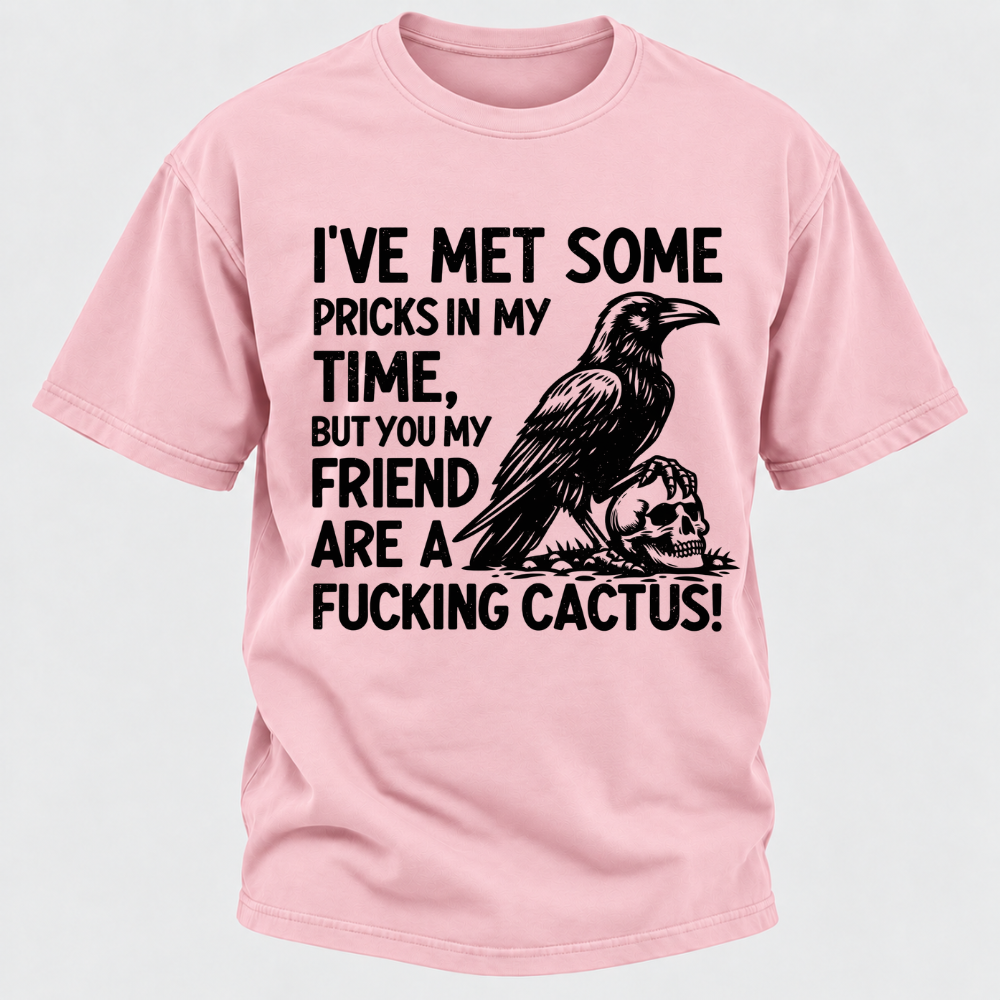 I've Met Some Pricks In My Time But You My Friend Are AFUCKING CACTUS! Skull Graphic T-Shirt
