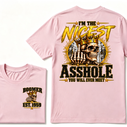 I'm The Nicest Asshole You Will Ever Meet Custom EST. Year Vintage Graphic T-Shirt