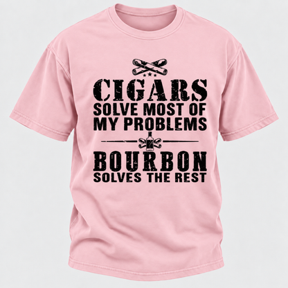 Cigars Solve Most Of My Problems Bourbon / Whiskey Does The Rest T-shirt