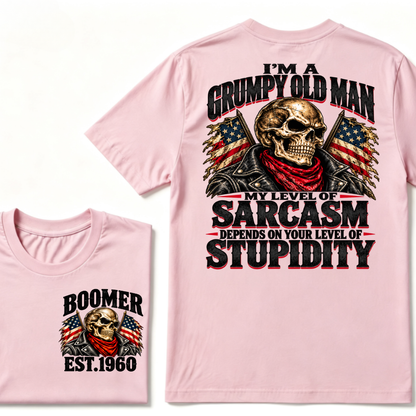 I'M A GRUMPY OLD MAN MY LEVEL OF SARCASM DEPENDS ON YOUR LEVEL OF STUPIDITY EST.Year Graphic Tee